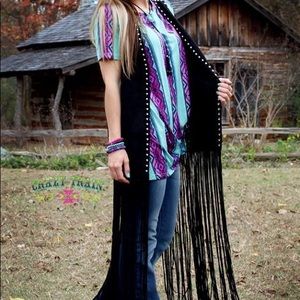 Crazy Train black studded duster